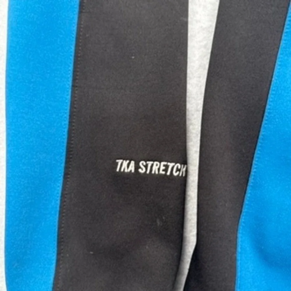 The North Face Jacket Mens Medium TKA Stretch Blue Black Full Zip Fleece Coat